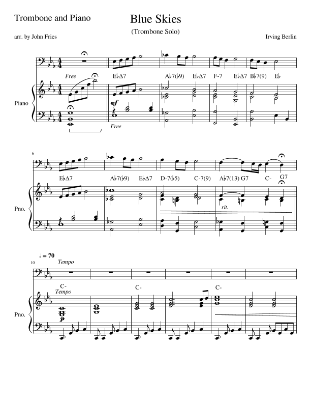 Blue Skies (arr. John Fries)