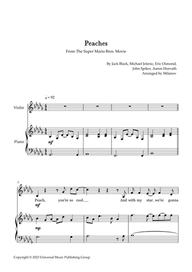 Peaches (arr. Milanov)