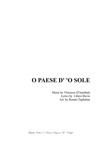 O PAESE D' 'O SOLE -  Neapolitan folk song - For Brass Quartet (arr. Renato Tagliabue)