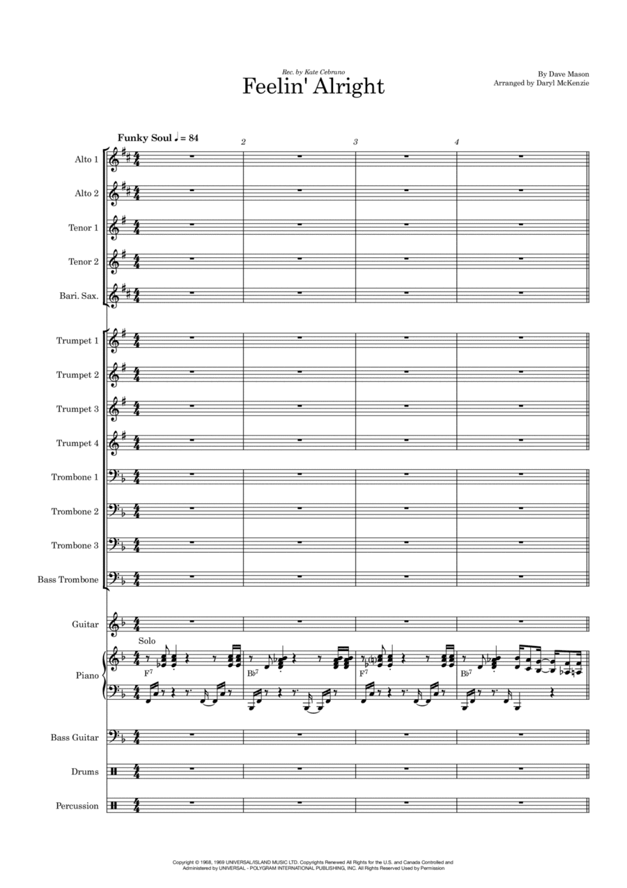 Feelin' Alright (arr. Daryl McKenzie)