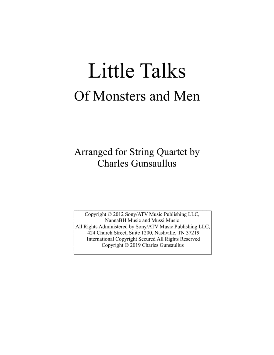 Little Talks (arr. Charles Gunsaullus)