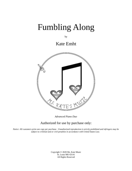 Fumbling Along (Intermediate/Advanced Piano Duo)