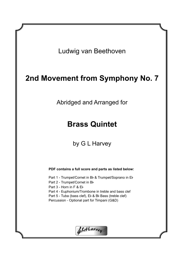 2nd Movement from Beethoven Symphony No.7 for Brass Quintet (arr. G L Harvey)