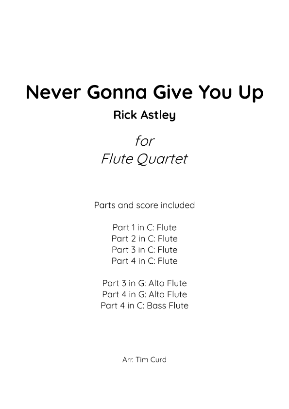 Never Gonna Give You Up (arr. Tim Curd)