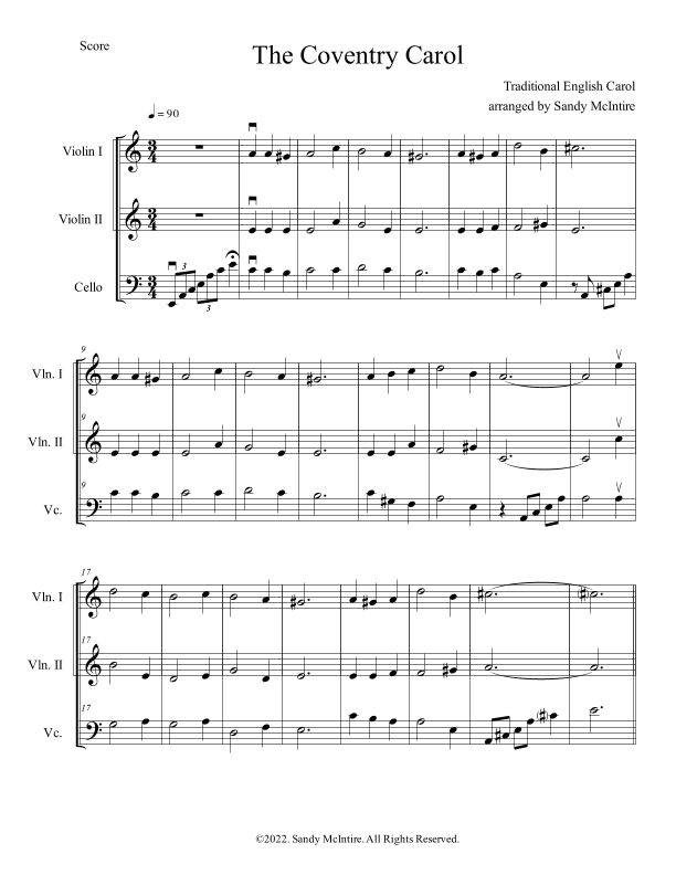 The Coventry Carol (arr. Sandy McIntire)