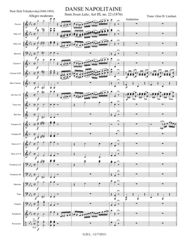 Swan Lake Danse Napolitaine (arr. Glen D. Lienhart)