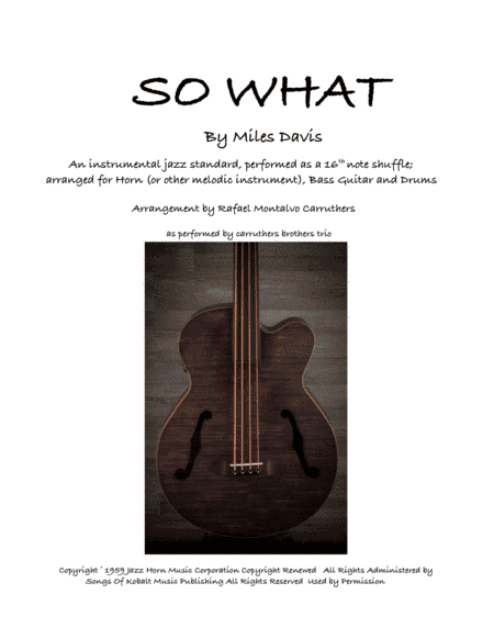 So What (arr. Rafael Montalvo Carruthers)