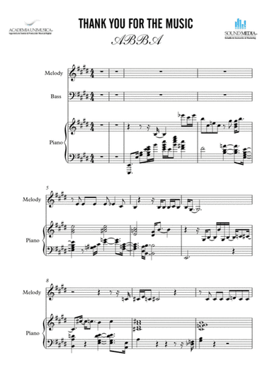 Thank You For The Music - Score Only (arr. Unimusic Group)