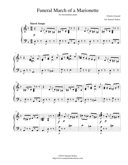 Funeral March of a Marionette - for intermediate piano (arr. Samuel Stokes)