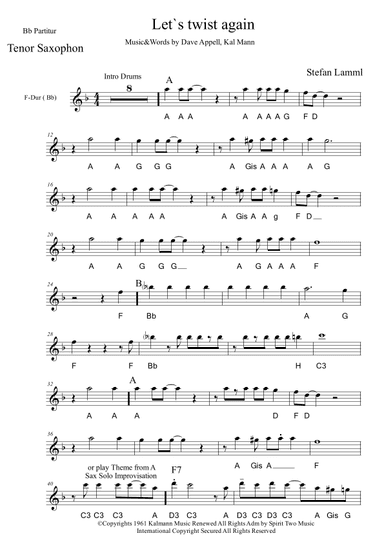 Let's Twist Again (arr. Stefan Lamml)