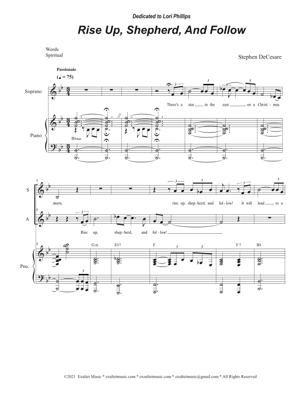 Rise Up, Shepherd, And Follow (2-part choir - (SA)
