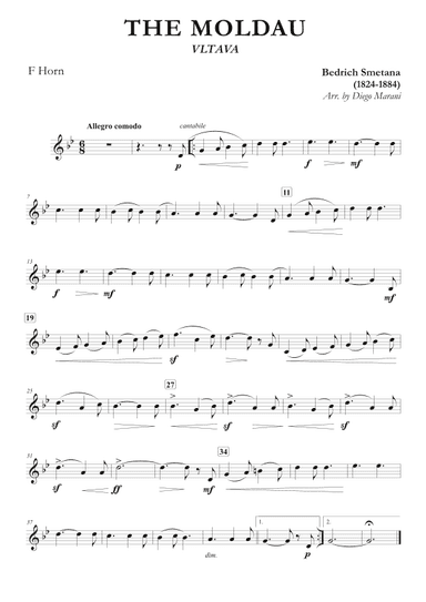 The Moldau for Horn and Piano (arr. Diego Marani)