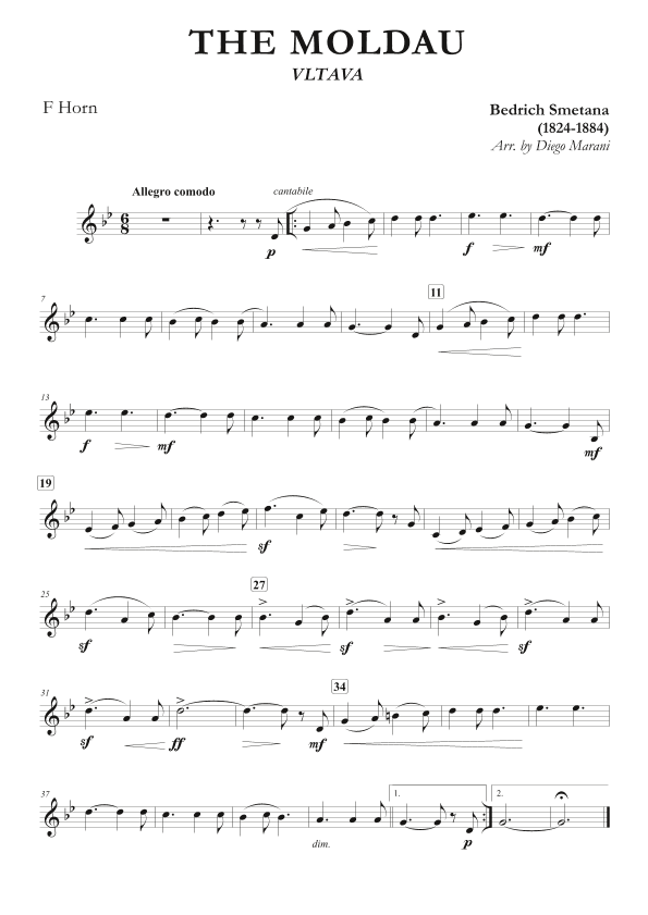 The Moldau for Horn and Piano (arr. Diego Marani)