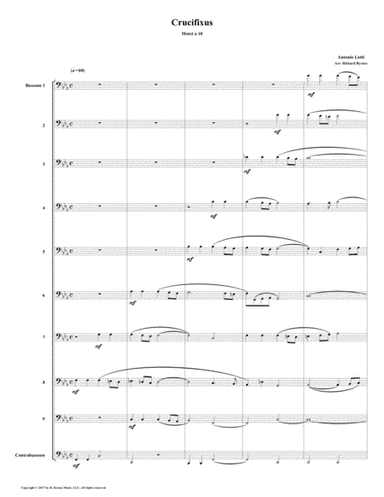 Crucifixus a 10 by Antonio Lotti (Bassoon Choir) (arr. Richard Byrnes)