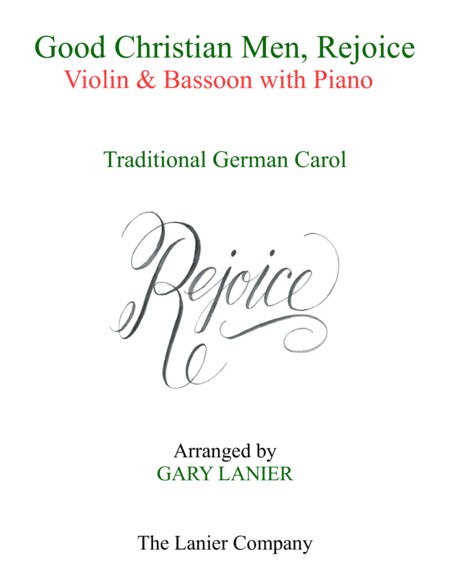 GOOD CHRISTIAN MEN, REJOICE (Violin, Bassoon with Piano & Score/Parts) (arr. Gary Lanier)