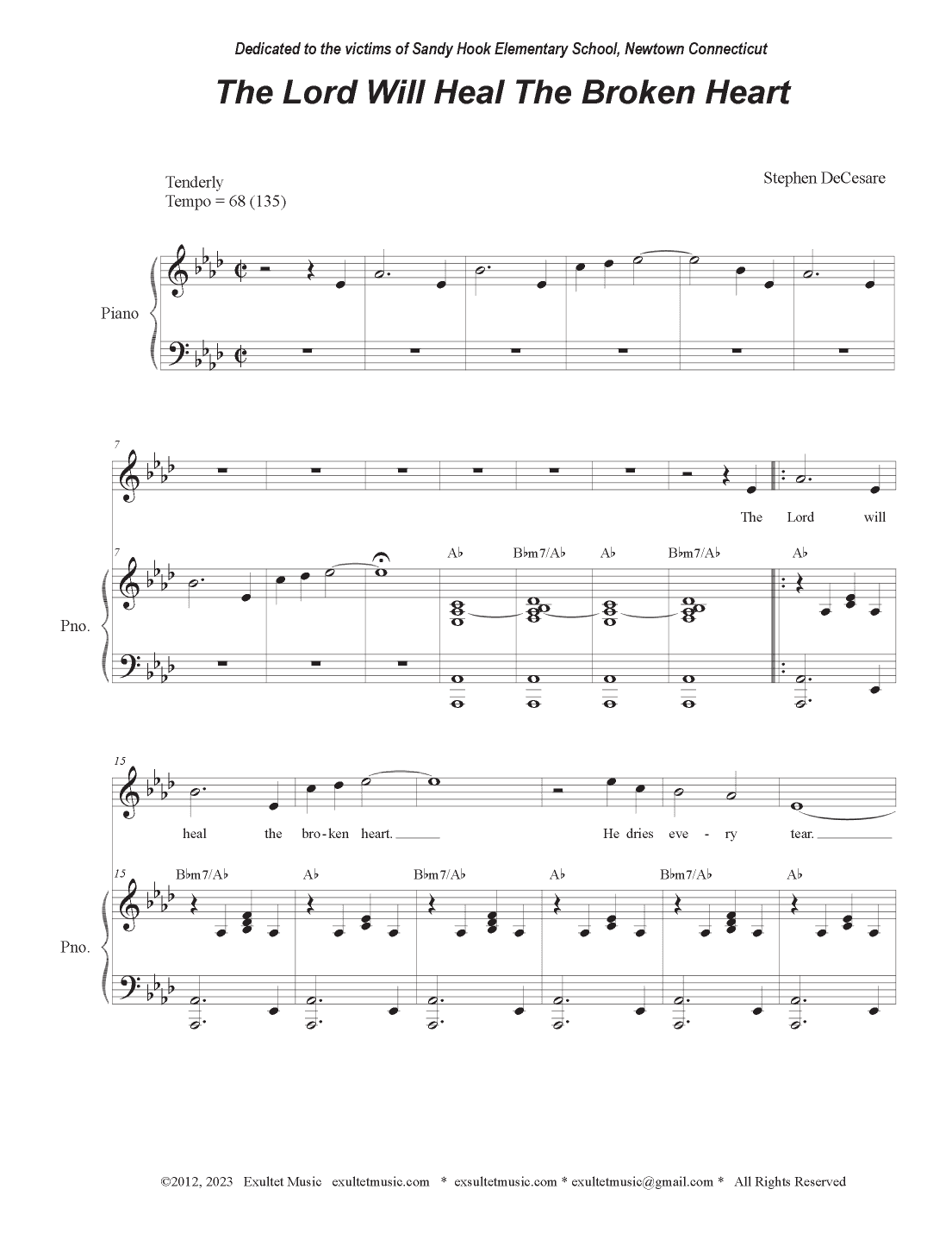 The Lord Will Heal The Broken Heart (Vocal solo)