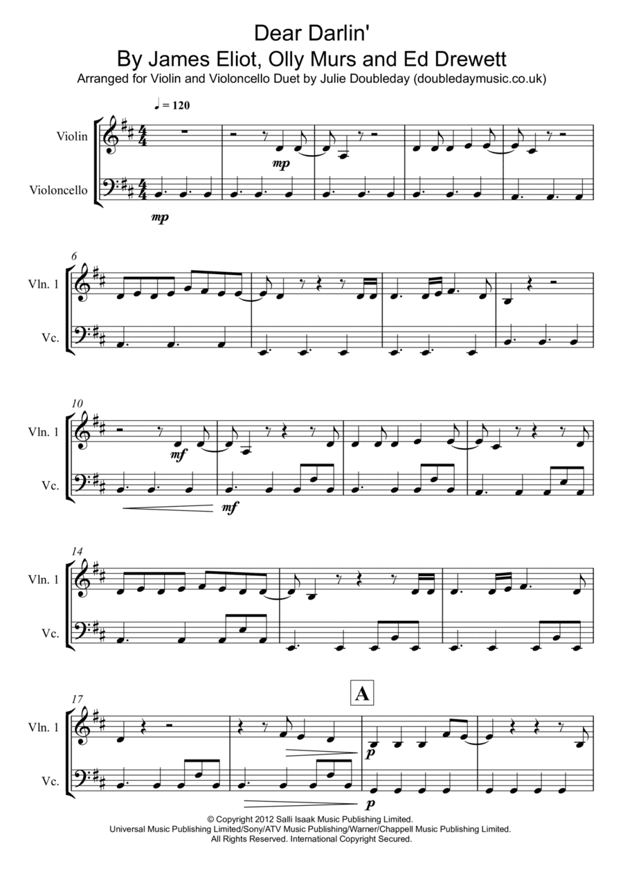 Dear Darlin' (arr. Julie Doubleday)