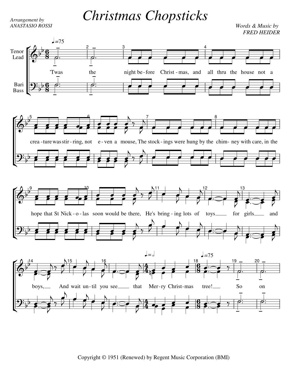 Christmas Chopsticks (arr. Anastasio Rossi)