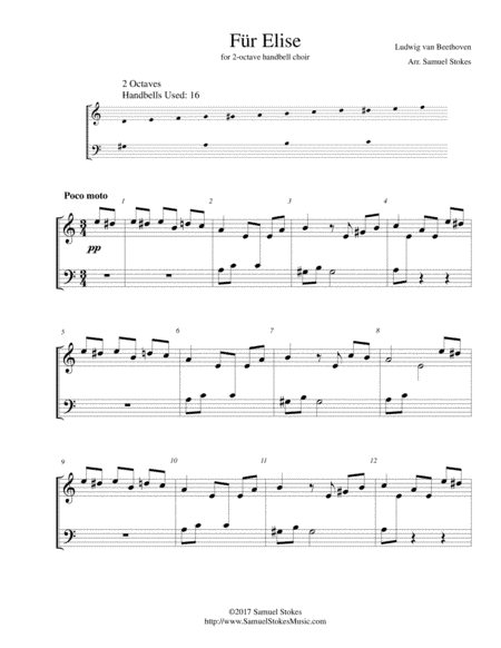 Für Elise - for 2-octave handbell choir (arr. Samuel Stokes)