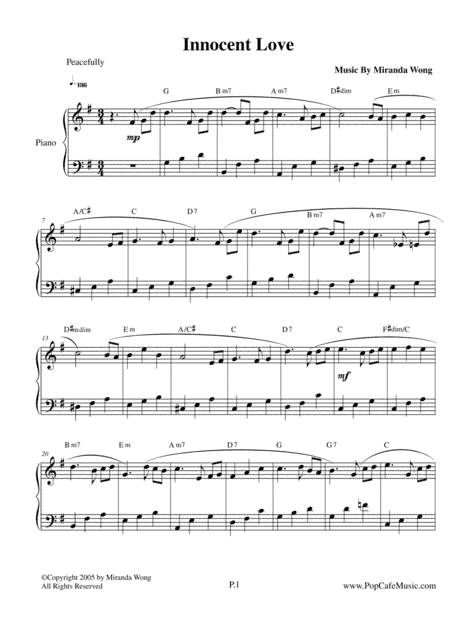 Innocent Love - Wedding Piano Music