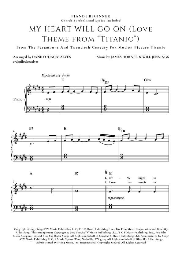 My Heart Will Go On (love Theme From 'titanic') (arr. Danilo "Daca" Alves)
