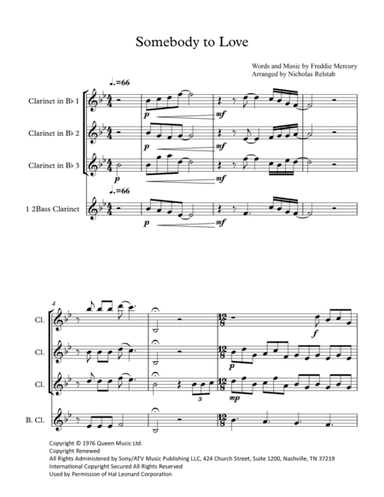 Somebody To Love (arr. Nicholas James Relstab)