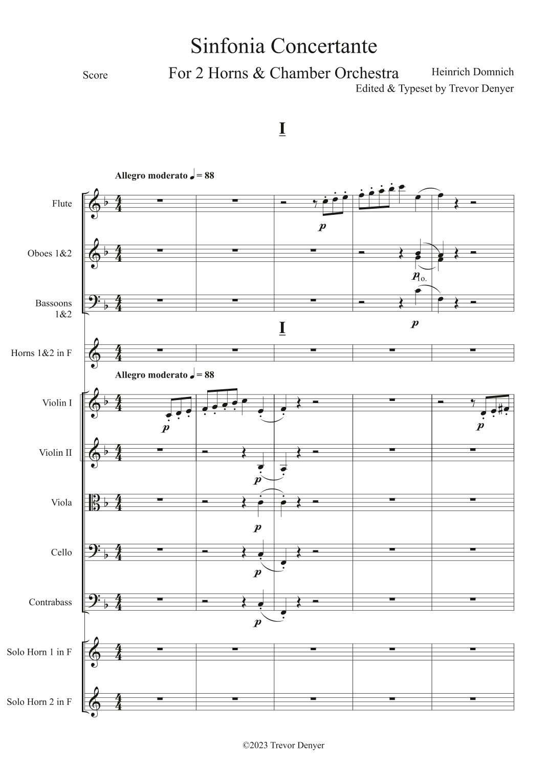 Sinfonia Concertante for 2 Horns & Chamber Orchestra (arr. Trevor Denyer)