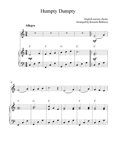 Humpty Dumpty (arr. Kaiserin Rebecca)