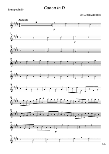 Canon in D for Trumpet in Bb (arr. Cássio Silva Chaves)