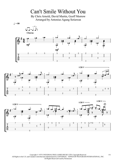Can't Smile Without You (arr. Antonius Agung Setiawan)