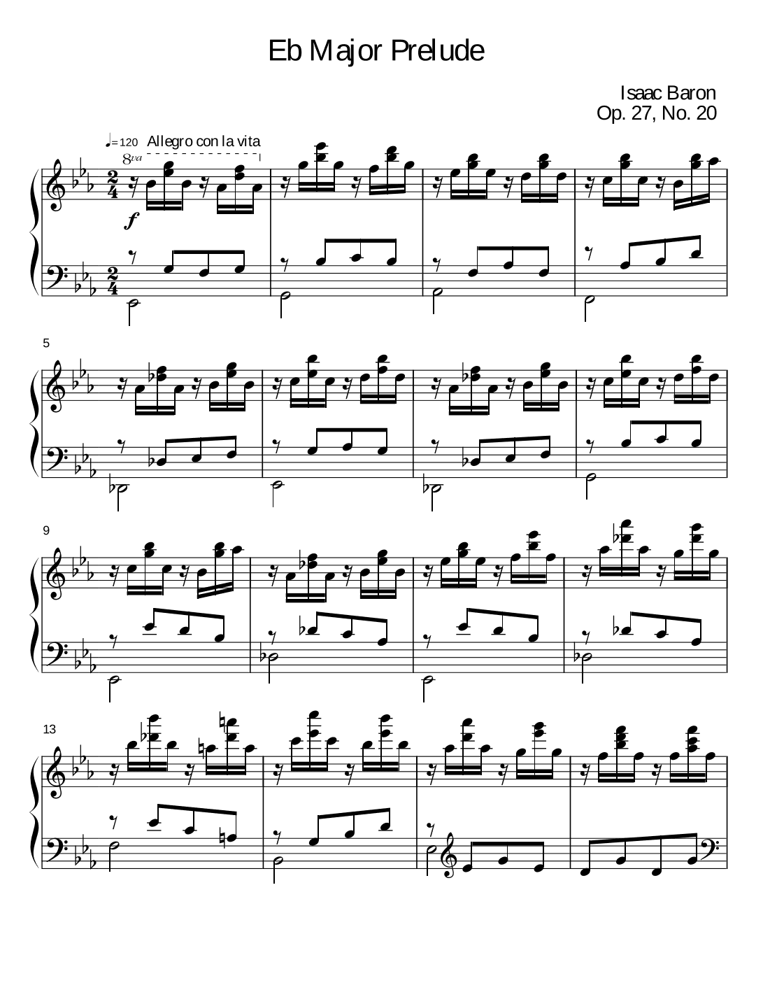 Prelude in Eb Major Op. 27, No. 20