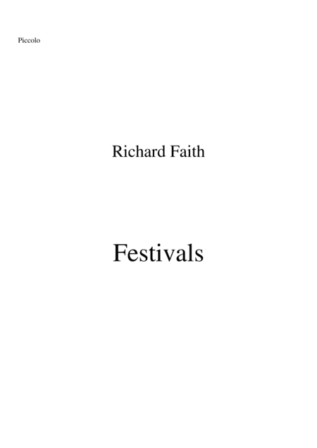 Richard Faith/László Veres   : Festivals for Concert Band, set of complete woodwind parts