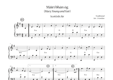 Màiri bhàn òg (Mary, Young And Fair) (arr. Julia Gordon)