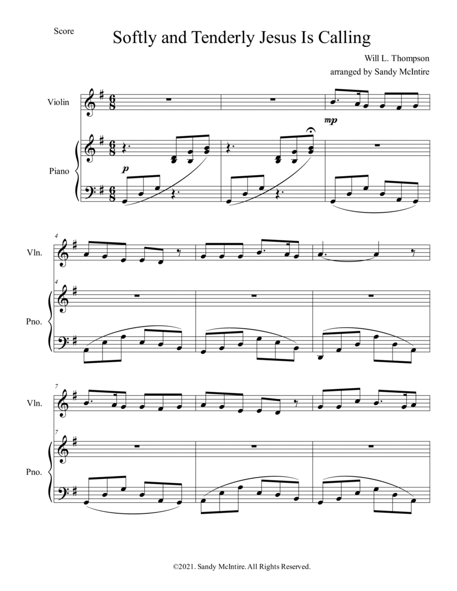 Softly and Tenderly Jesus Is Calling (arr. Sandy McIntire)