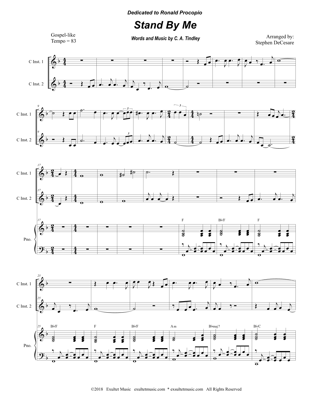 Stand By Me (Duet for C-Instruments) (arr. Stephen DeCesare)