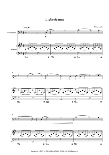 Liebestraum (Dream Of Love) - Franz Liszt (Cello + Piano) (arr. Digital Book Music)