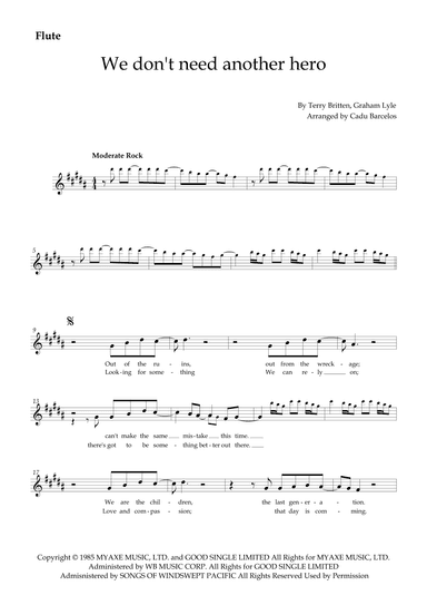 We Don't Need Another Hero (arr. Cadu Barcelos)