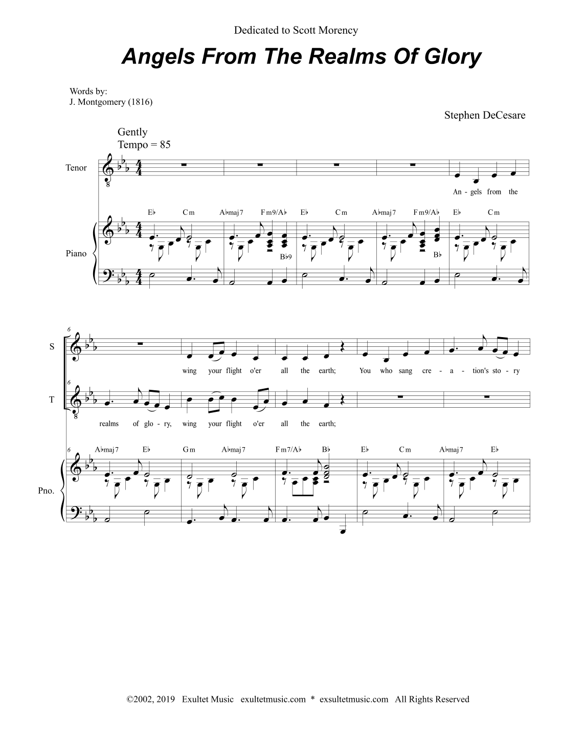 Angels From The Realms Of Glory (Duet for Soprano and Tenor Solo)