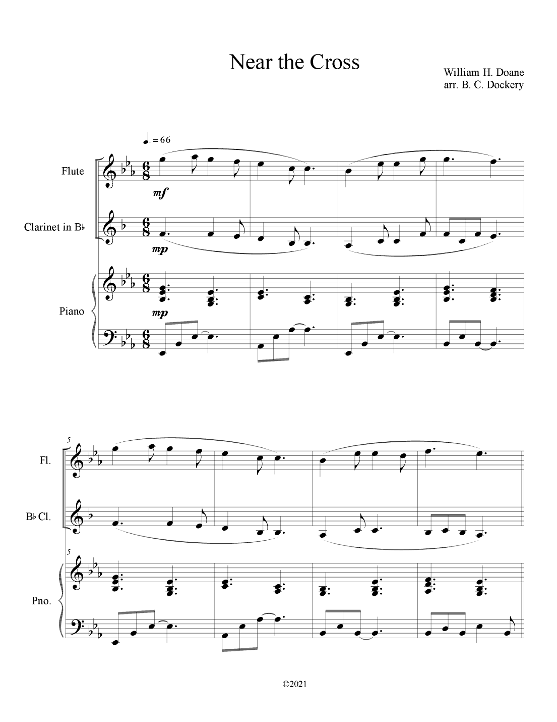 Near the Cross (Flute and Clarinet Duet with Piano Accompaniment) (arr. B. C. Dockery)