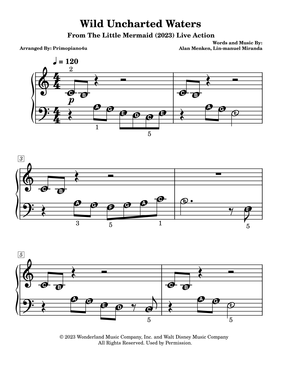 Wild Uncharted Waters (arr. Primopiano4u)