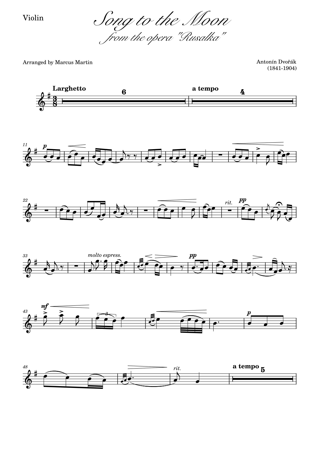 Rusalka Song to the Moon (arr. Marcus Martin)