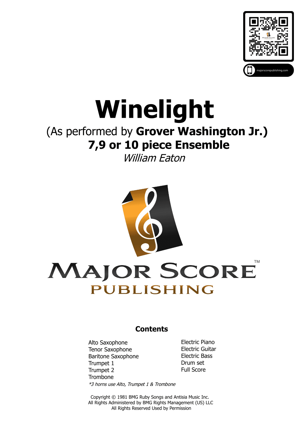 Winelight (arr. MAJOR SCORE PUBLISHING TM.)