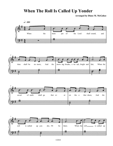 When The Roll Is Called Up Yonder (trad. Arr.) (arr. Diane M. McGahee)