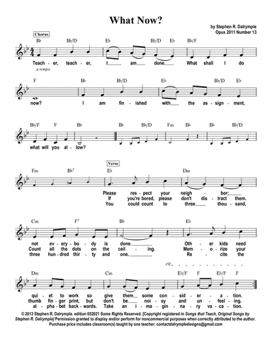 What Now? by Stephen R Dalrymple [Songs that Teach Collection]