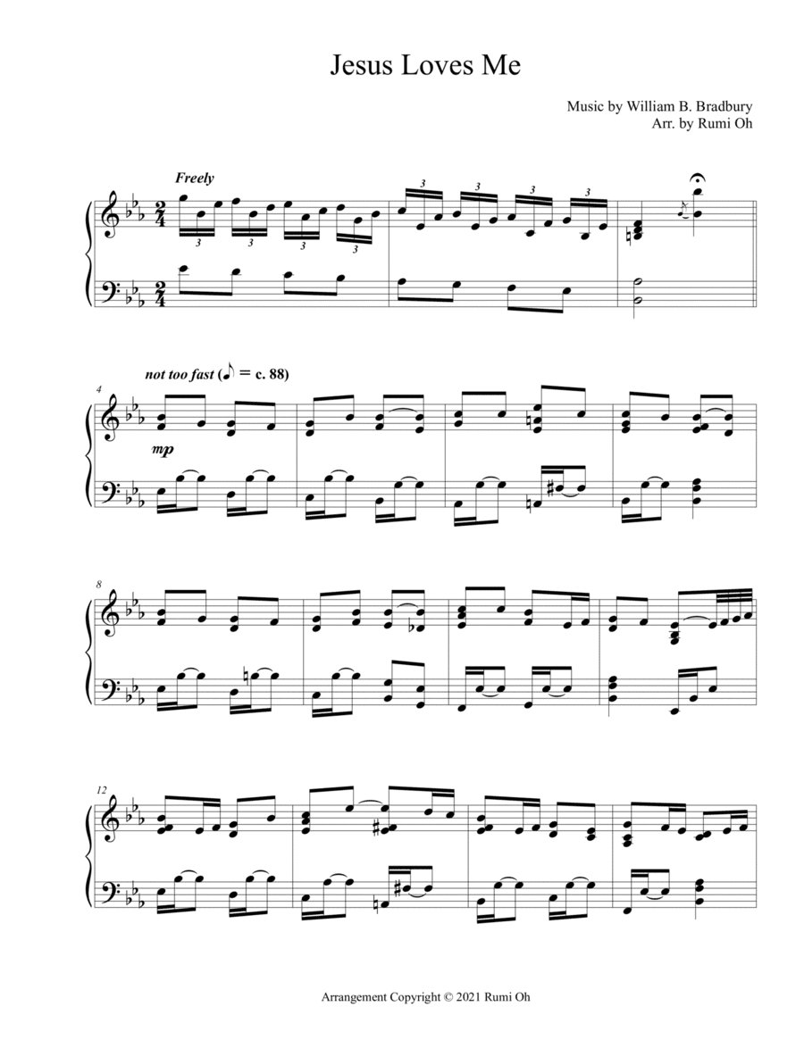 Jesus Loves Me (Hymn Arrangement for Advanced Solo Piano in "Father's Love") (arr. Rumi Oh)