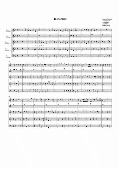 In Nomine a5 (arrangement for 5 recorders) (arr. Gil Garty)