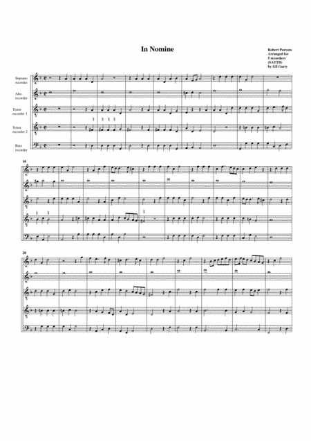 In Nomine a5 (arrangement for 5 recorders) (arr. Gil Garty)