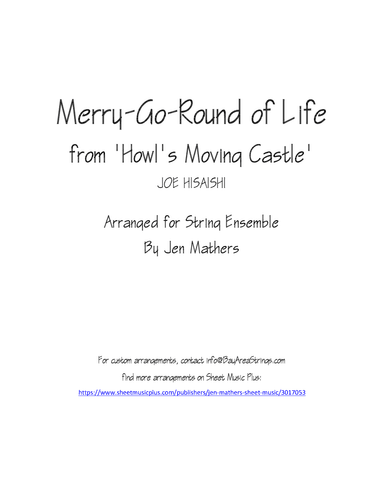 Merry-go-round Of Life (arr. Jen Mathers)