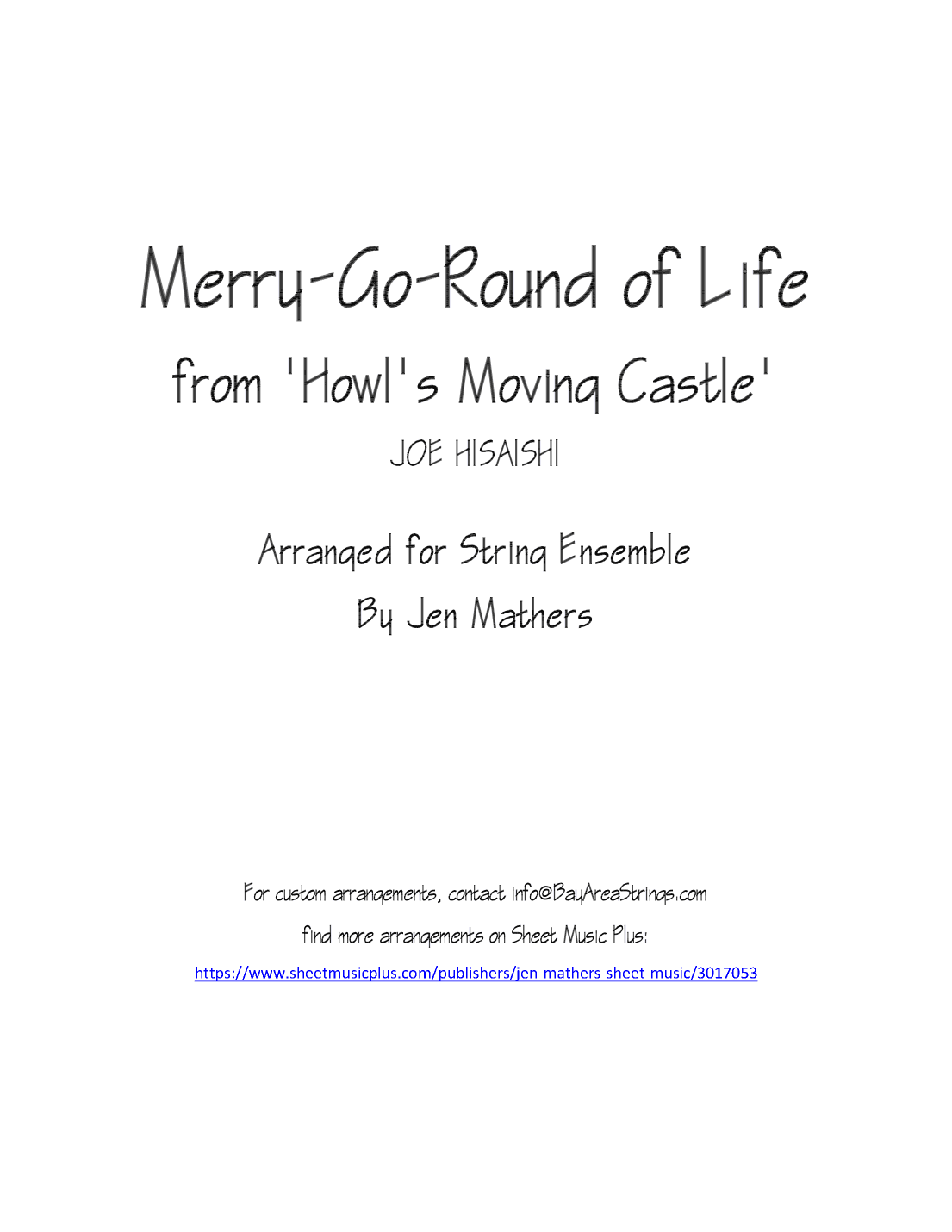 Merry-go-round Of Life (arr. Jen Mathers)