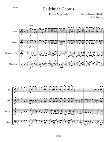 Hallelujah Chorus from Messiah (Woodwind Quartet) (arr. B. C. Dockery)